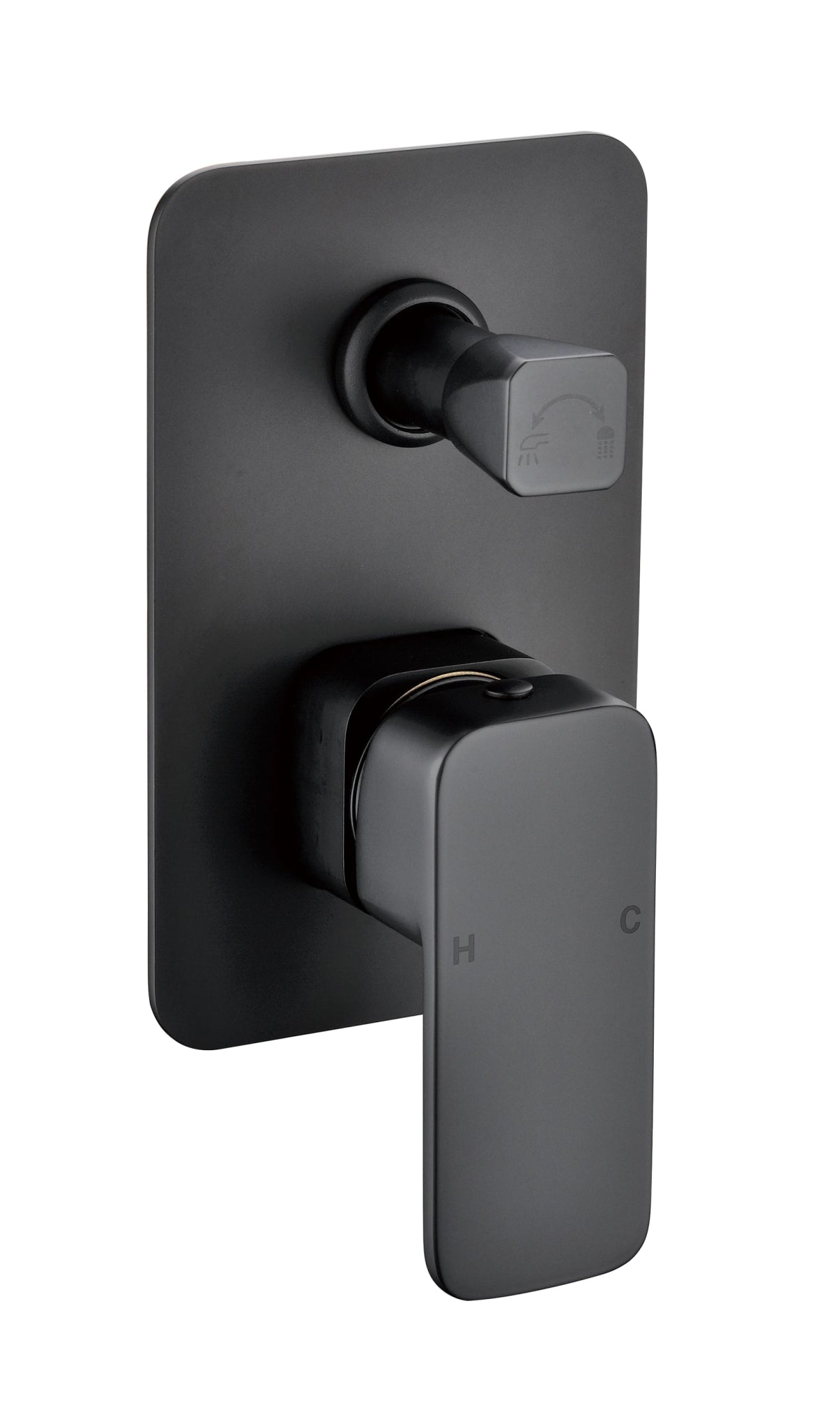 Nova Wall Mixer with Top Diverter Matt Black - RJ Bathroom