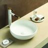 Oban 377mm round above counter basin in matte white on a bathroom vanity top