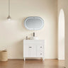 Olivia Pill Oval LED Shaving Cabinet Matte Black 900*600*150mm - RJ Bathroom
