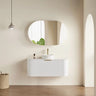 Olivia Pill Oval PVC Mirror Shaving Cabinet Matte White 1500x800mm - RJ Bathroom