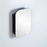 Olivia Square Curved PVC Mirror Shaving Cabinet Matte Black 400x900mm - RJ Bathroom