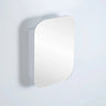 Olivia Square Curved PVC Mirror Shaving Cabinet Matte White 400x900mm - RJ Bathroom