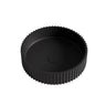 Olley Fluted 400mm solid surface stone round above counter basin in matte black