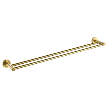 Otus Double Towel Rail 750mm Brushed Gold - RJ Bathroom