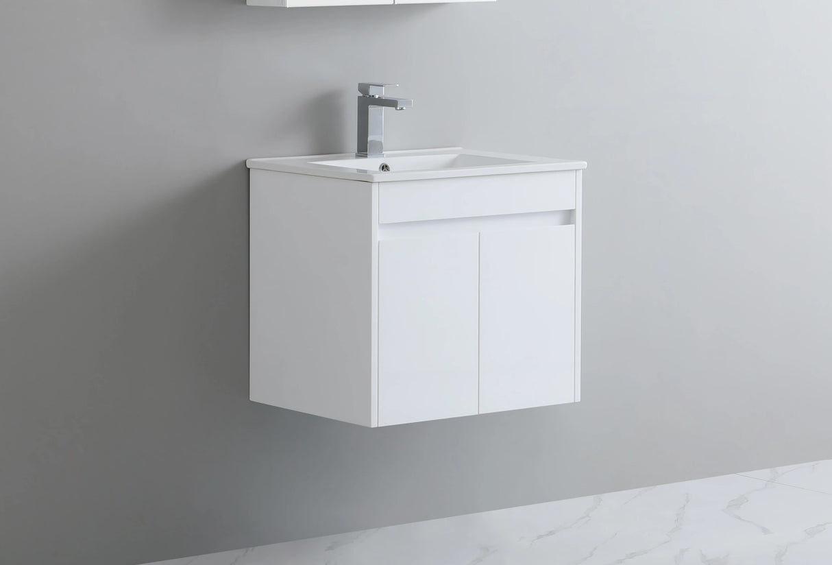 Polar PVC 600x360mm Ensuite Slim Narrow Compact Wall Hung Vanity