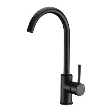 Otus Matte Black Gooseneck Kitchen Sink Mixer, front view