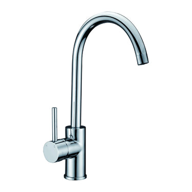 Otus Chrome Gooseneck Kitchen Sink Mixer, front view