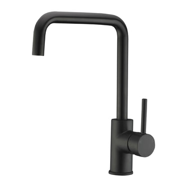 Otus Matte Black Squareneck Kitchen Sink Mixer, front view