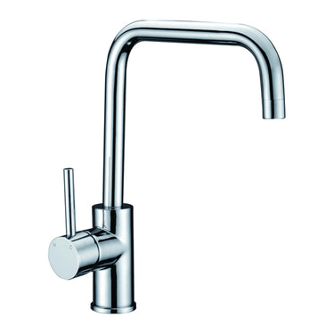 Otus Chrome Squareneck Kitchen Sink Mixer, front view