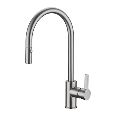 Otus Brushed Nickel Pull-Out Kitchen Sink Mixer, front view