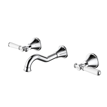 Ikon Clasico Hampton Chrome Bath Tap Set - Ceramic Handle