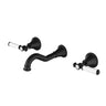 Ikon Clasico Hampton Matte Black Bath Tap Set - Ceramic Handle