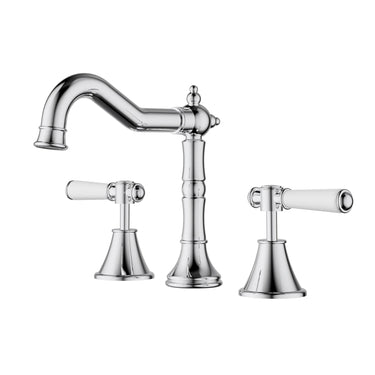 Ikon Clasico Hampton Chrome Basin Tap Set - Ceramic Handle, Lead Free (PCK90NZ04A-LF)