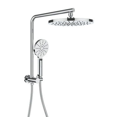 Chrome Half Rail Twin Shower Rail Set Regal Round BS 250mm Head