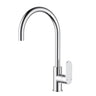 Sora Chrome Gooseneck Kitchen and Laundry Sink Mixer, front view