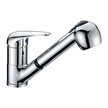 Ruby Chrome Pull-Out Kitchen Sink Mixer, front view