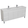 Polar 1800mm Single/Double Bowl Freestanding PVC Waterproof Bathroom Vanity with Stone Top - RJ Bathroom