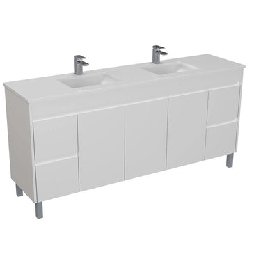Polar 1800mm Single/Double Bowl Freestanding PVC Waterproof Bathroom Vanity with Stone Top - RJ Bathroom