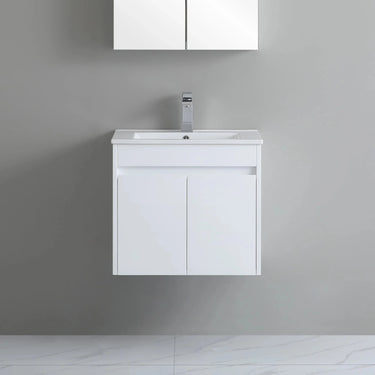 Polar PVC 600x360mm Ensuite Slim Narrow Compact Wall Hung Vanity - RJ Bathroom