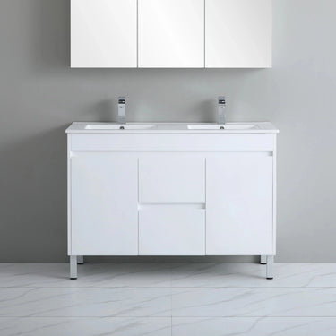 Polar PVC Waterproof Double Bowl 1200mm Freestanding Vanity - RJ Bathroom