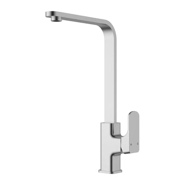 Eden Brushed Nickel Square Kitchen Sink Mixer, front view