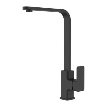 Nova II Matte Black Square Kitchen Sink Mixer, front view