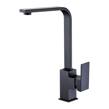 Rosa Matte Black Square Kitchen Sink Mixer, front view