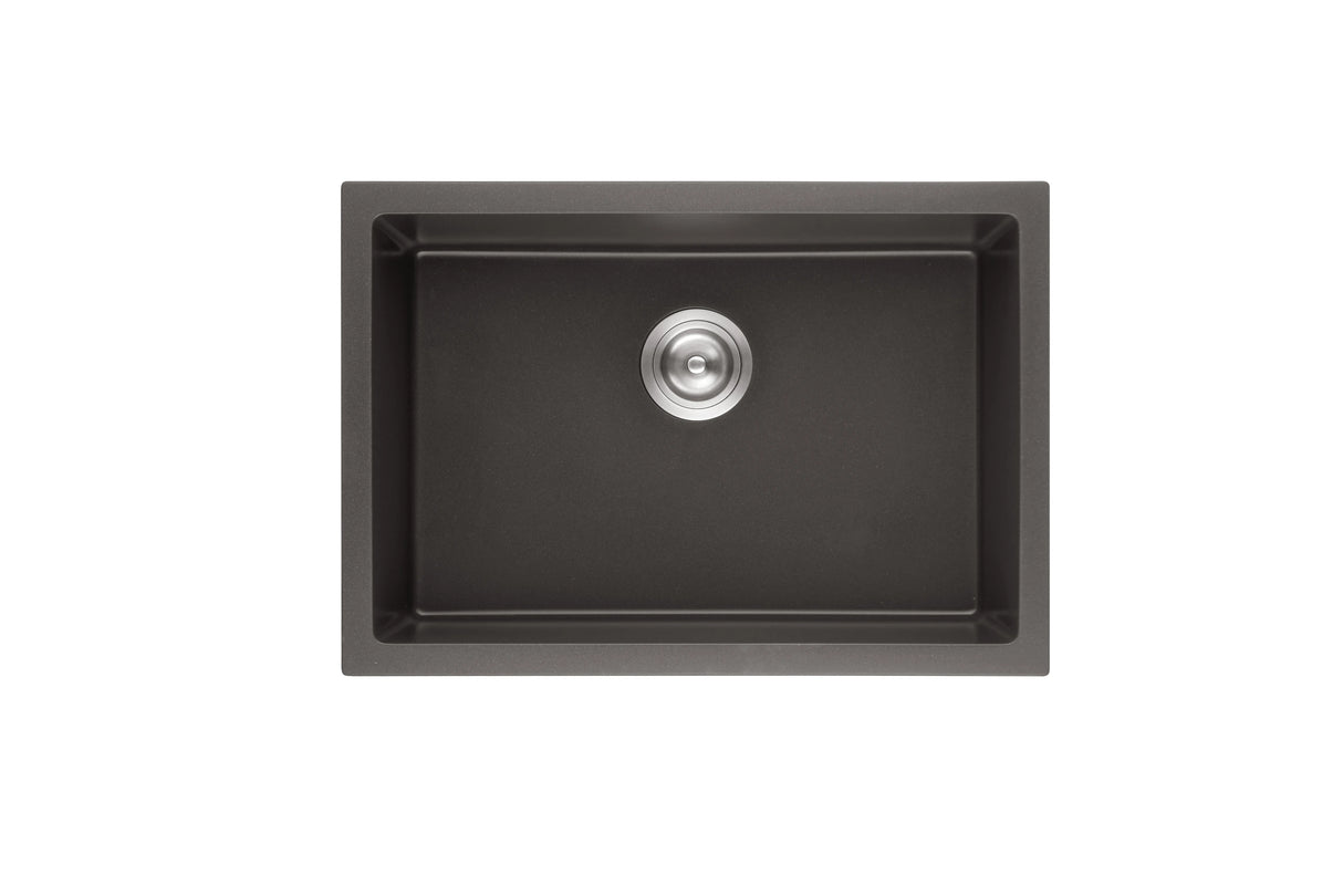 Matte Black Granite Single Bowl Laundry Kitchen Sink 730x460mm