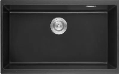Matte Black Granite Single Bowl Kitchen Sink 813x457mm