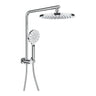 Regal Chrome compact twin shower with 250mm round overhead on a half rail