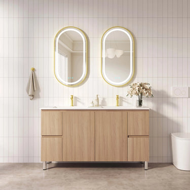 Rita Timber Look Elegant Oak 1500mm Four Drawer Freestanding Vanity on adjustable legs - RJ Bathroom
