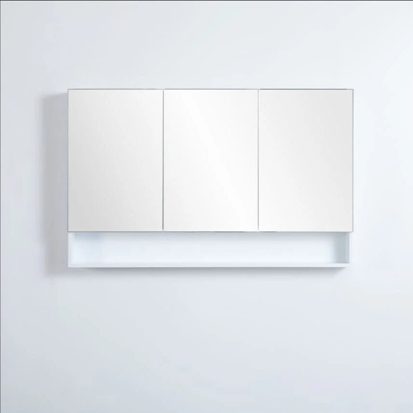 Riva Gloss White PVC Waterproof 1200mm Copper - Free Mirror Shaving Cabinet with Shelf - RJ Bathroom