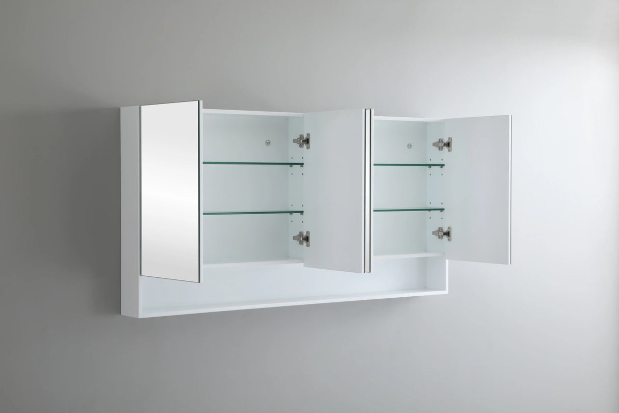 Riva Gloss White PVC Waterproof 1500mm Copper - Free Mirror Shaving Cabinet with Shelf - RJ Bathroom