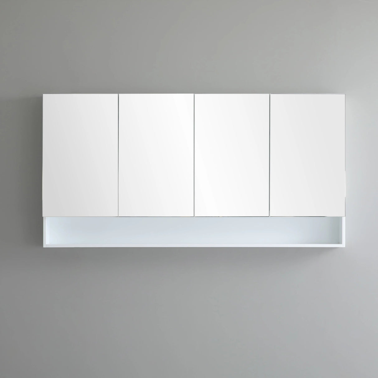 Riva Gloss White PVC Waterproof 1500mm Copper - Free Mirror Shaving Cabinet with Shelf - RJ Bathroom