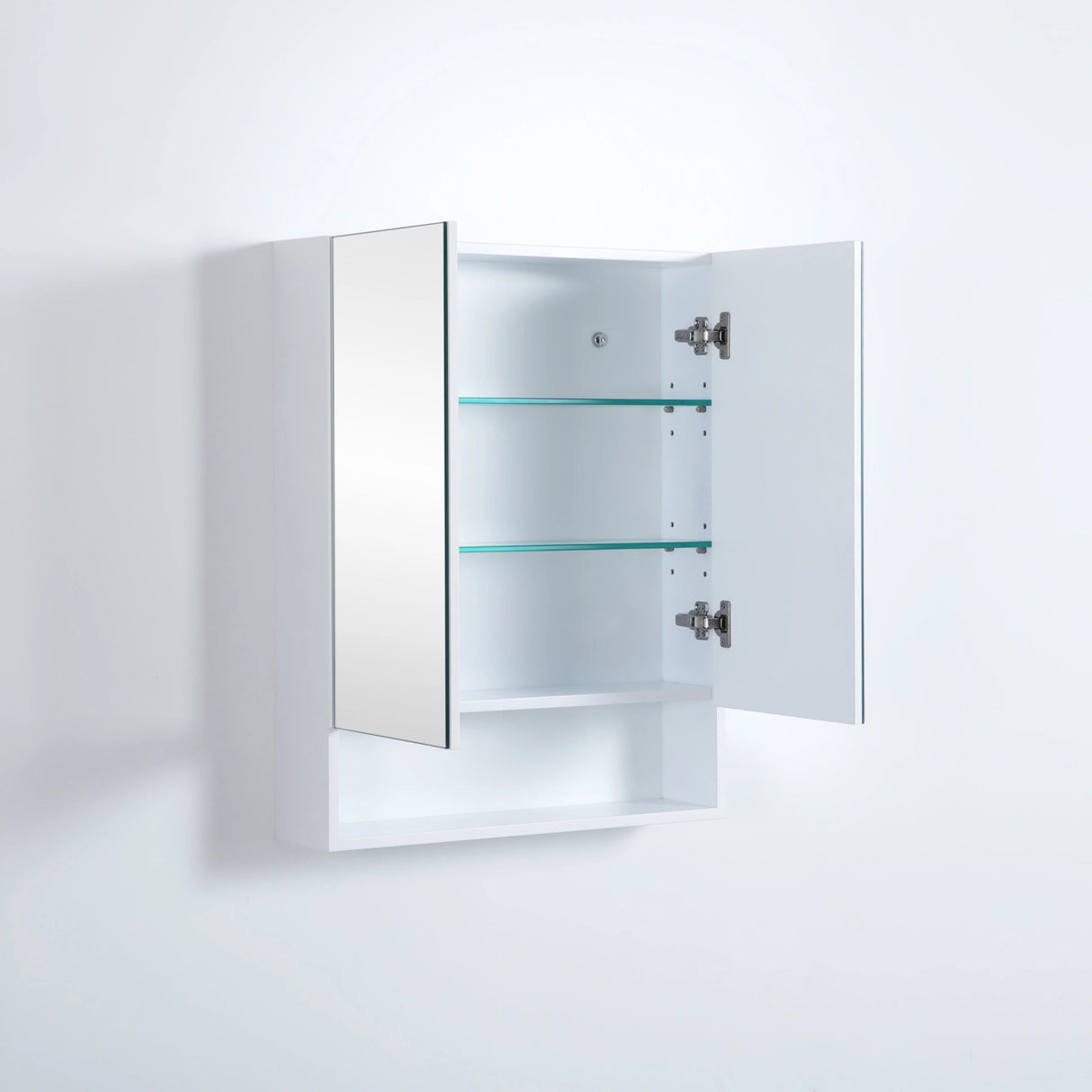 Riva Gloss White PVC Waterproof 600mm Copper - Free Mirror Shaving Cabinet with Shelf - RJ Bathroom