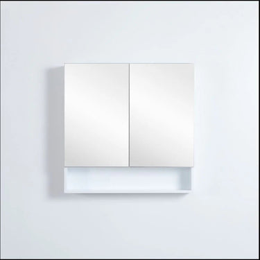 Riva Gloss White PVC Waterproof 900mm Copper - Free Mirrored Shaving Cabinet with Shelf - RJ Bathroom