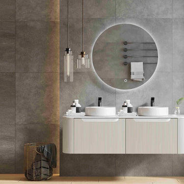 Rome Fluted Curved All Drawer Wall Hung Vanity 1500mm Matte White - RJ Bathroom