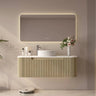 Rome Timeber Look Fluted Curved All Drawer Wall Hung Vanity 1200mm Bur Oak - RJ Bathroom