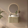 Rome Timeber Look Fluted Curved All Drawer Wall Hung Vanity 750mm Bur Oak - RJ Bathroom