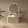 Rome Timeber Look Fluted Curved All Drawer Wall Hung Vanity 900mm Bur Oak - RJ Bathroom