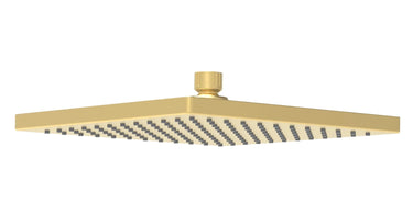 Rosa | Square Plastic Rain Shower Head 200mm Brushed Gold - RJ Bathroom