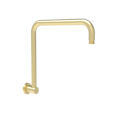 Round Rectangle Curved Shower Arm 400mm Brushed Gold - RJ Bathroom