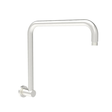 Round Rectangle Curved Shower Arm 400mm Brushed Nickel - RJ Bathroom