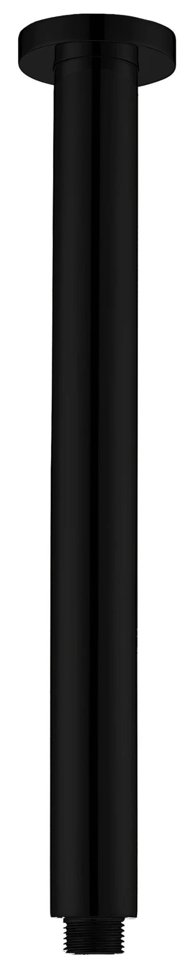 Round Vertical Shower Arm 300mm Matt Black - RJ Bathroom