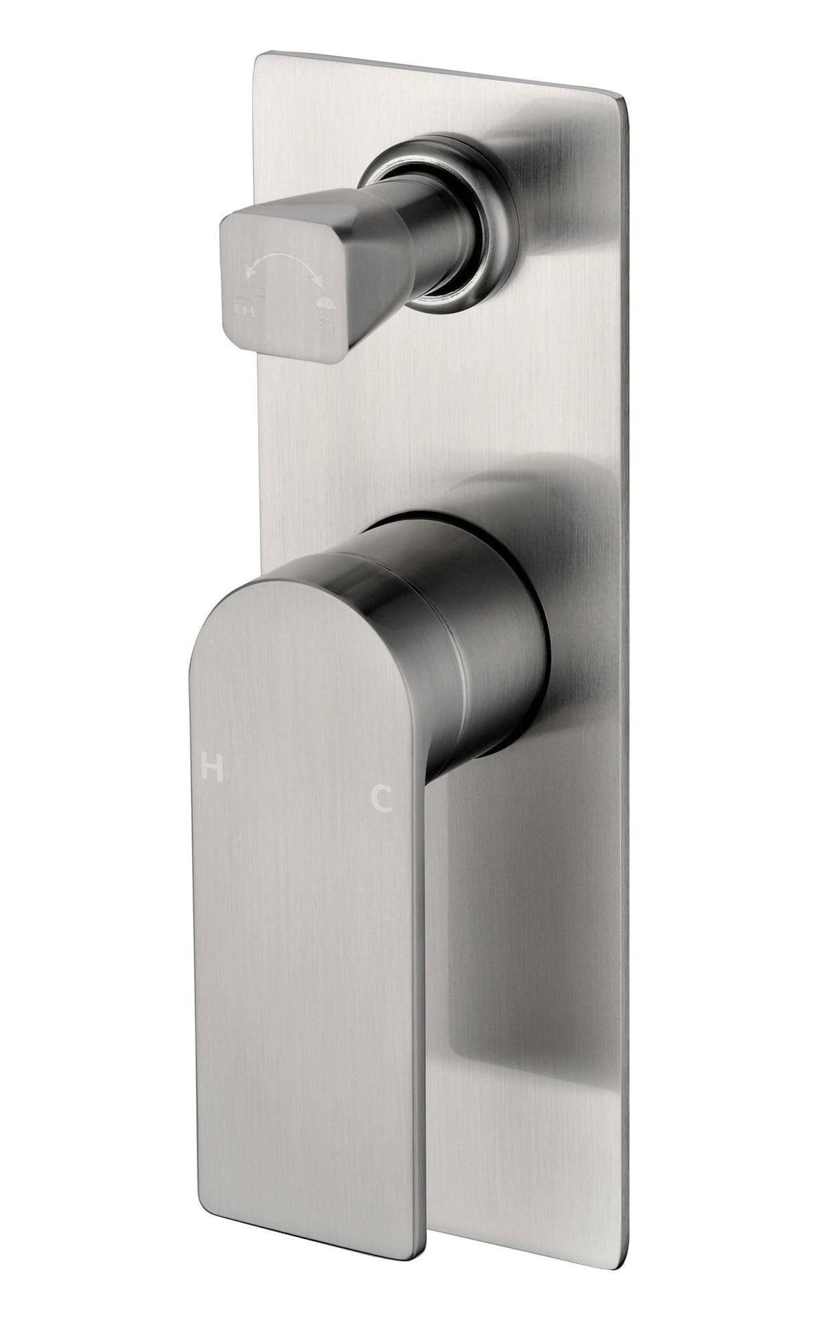 Ruki Wall Mixer with Diverter Brushed Nickel - RJ Bathroom