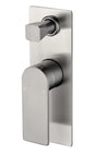 Ruki Wall Mixer with Diverter Brushed Nickel - RJ Bathroom