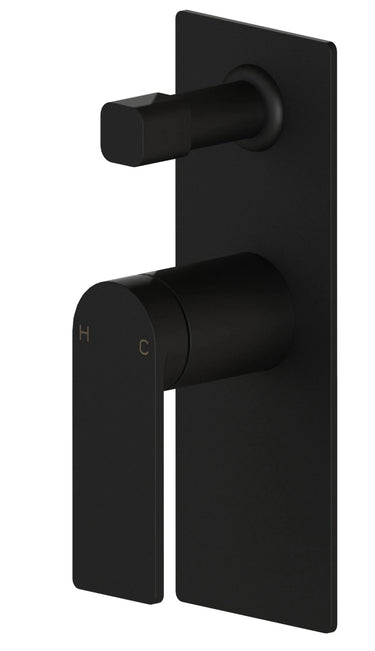 Ruki Wall Mixer with Diverter Matt Black - RJ Bathroom