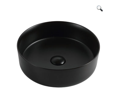 Sasso 30 Round Above Counter Matte Black Basin - RJ Bathroom