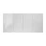 Camden 1500mm mirror shaving cabinet in Coastal Oak with four mirrored doors - RJ Bathroom