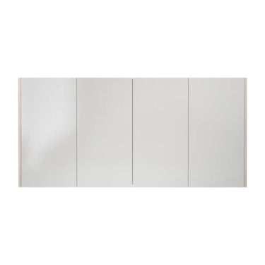 Camden 1500mm mirror shaving cabinet in Coastal Oak with four mirrored doors - RJ Bathroom